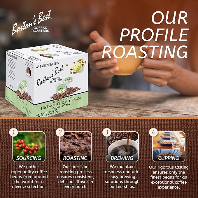 Boston’s Best - Pistachio Ice Cream Flavored Coffee Blend, Dessert Gourmet, Compatible with Keurig