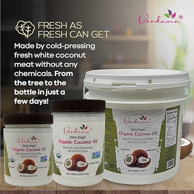 Verdana Extra Virgin Coconut Oil ??USDA Organic, Unrefined Cold Pressed Oil for Baking and Cooking