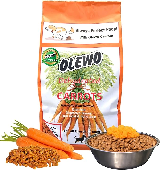 Olewo Original Carrots for Dogs ??Fiber for Perfect Poop, Dehydrated Dog Food Toppers for Picky