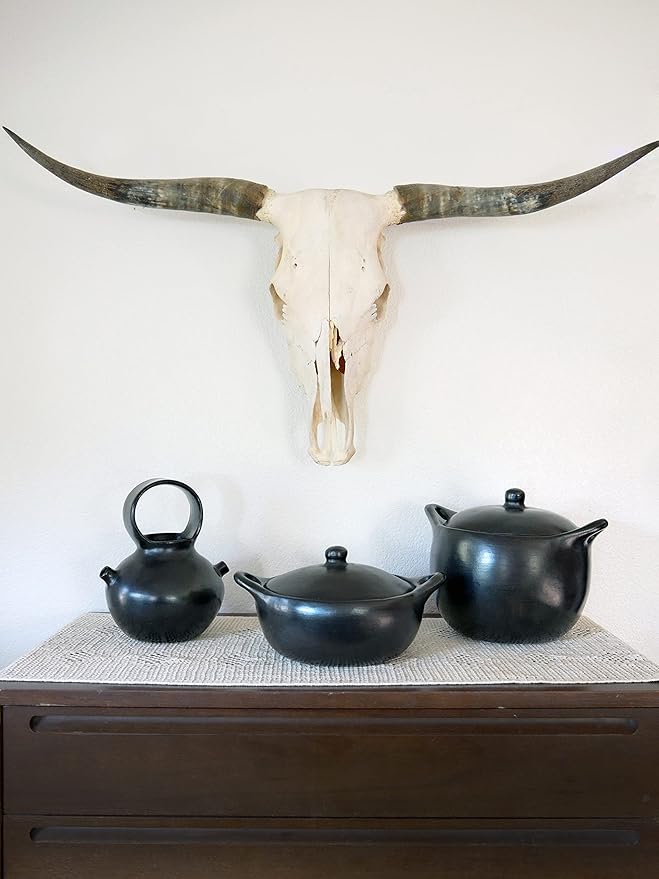 Authentic Chamba Casserole - Elegant Handmade Black Clay Cooking Pot with Cover - Perfect for