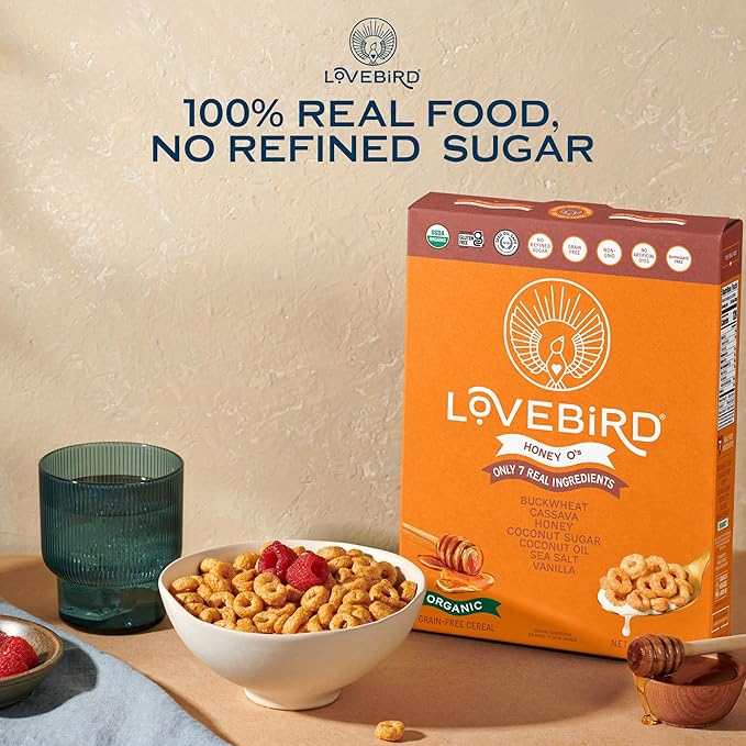Lovebird Organic Gluten Free Cereal, Variety Pack??Prebiotic Fiber, Gut Health, Low Sugar, Grain