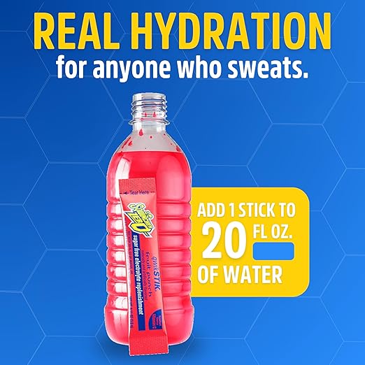Sqwincher Zero Qwik Stik, Fruit Punch, Sugar Free, Low Calorie, Low Sodium Electrolyte Powder