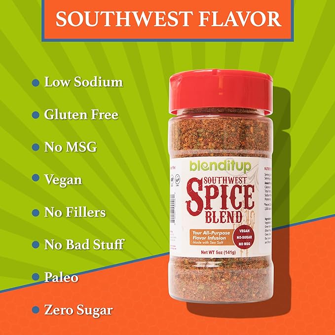 Southwest Spice Blend | Gourmet Spices with Sea Salt | Healthy to Add to Any Dish | Low Sodium, No