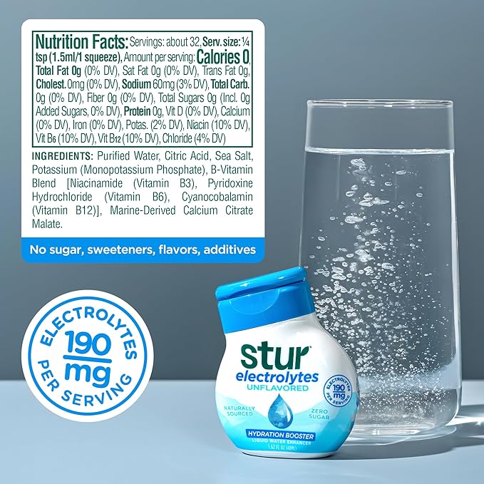 Stur Electrolyte Drops | Trace Minerals for Instant Hydration | No Sugar, No Sweeteners | Zero