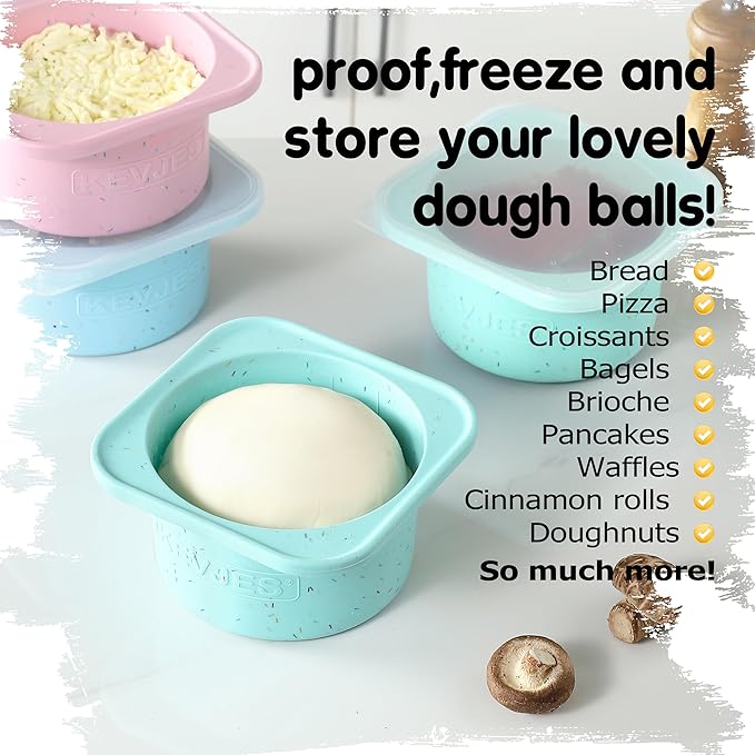 1000ml PLUS Pizza Sourdough Proofing Containers with Air-tight Lids for DIY family Artisan