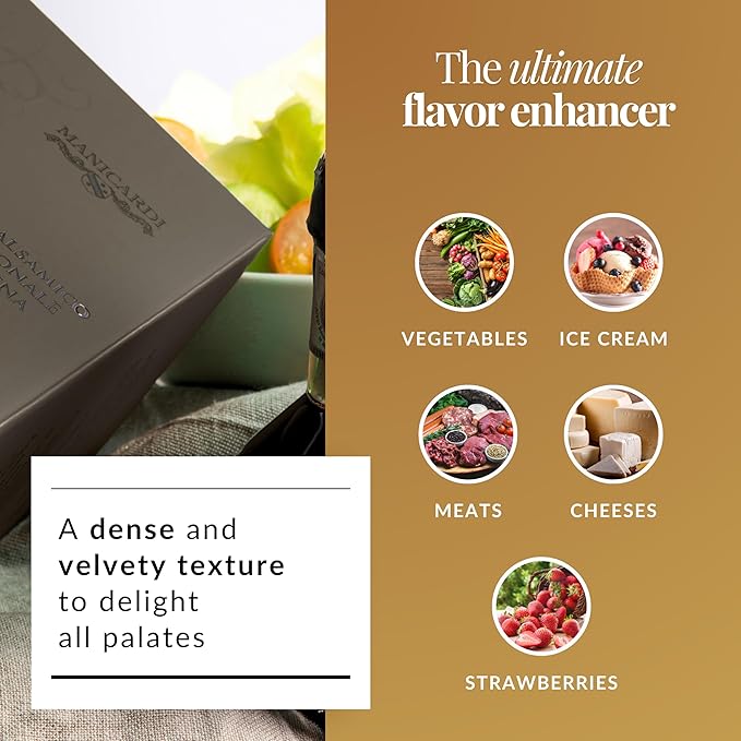 MANICARDI Balsamic Vinegar of Modena PGI - Dense Gold Elisir with Drip-Stop Dispenser Perfect for