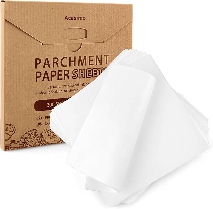 200PCS Parchment Paper Sheets, 9x9in, Squares Baking Paper for Baking, Air Fryer, Steaming