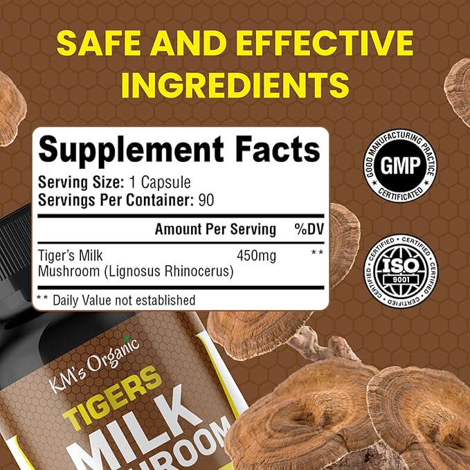 KM's Organic Tiger?™s Milk Mushroom Supplement 10:1 Extract (Lignosus Rhinocerus) ??Respiratory &