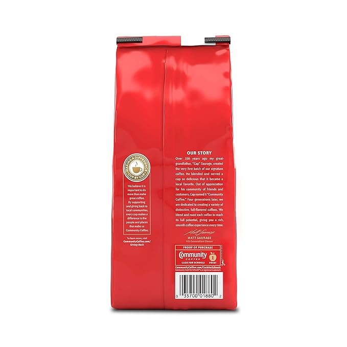 Community Coffee Breakfast Blend Whole Bean Coffee, Medium Roast, 72 Ounce (12 Ounce Bags, Pack of