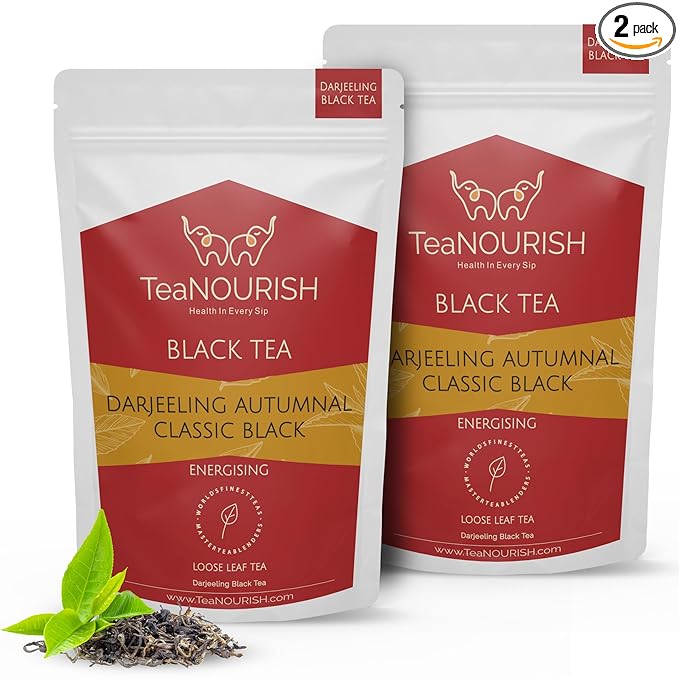 TeaNOURISH Darjeeling Autumnal Classic Black | Autumn Flush Loose Leaf | Strong, Robust Taste &