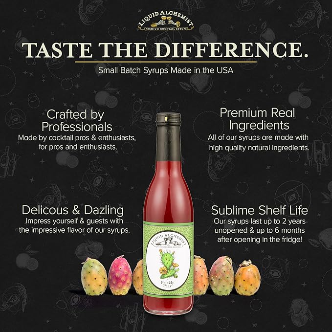 Liquid Alchemist Prickly Pear Syrup for Cocktails - Real Ingredients Make our Prickly Pear Puree a