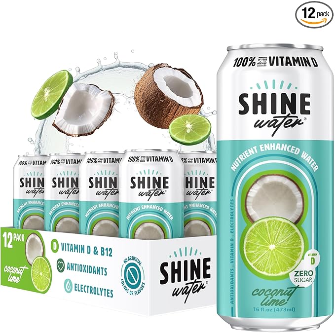 ShineWater Vitamin D Hydration Electrolyte Drink - Flavored water with electrolytes, Sugar-Free