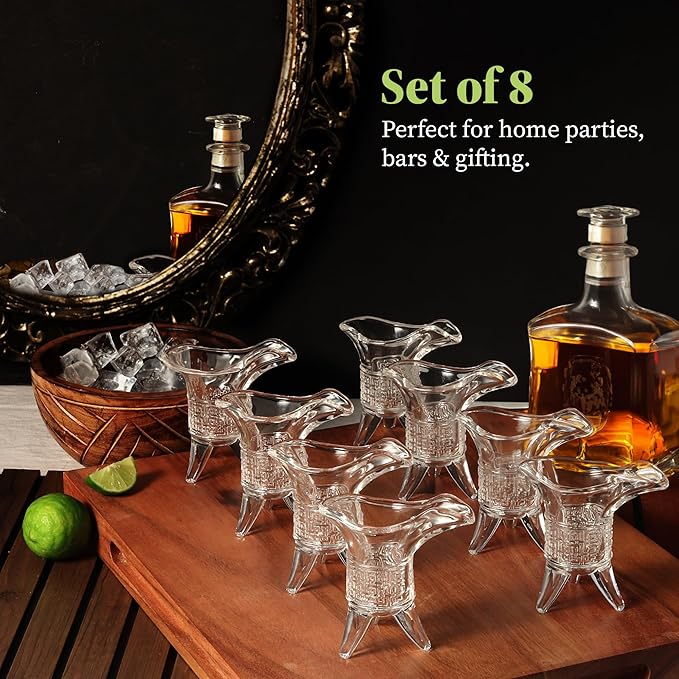 Soju Tequila Shot Glasses (Set of 8) – Retro Emperor Style Shot Glass - Soju Whiskey Tequila Baijiu