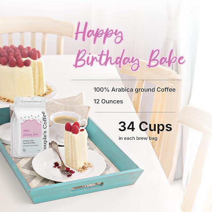Couple?™s Coffee Ground Coffee | Gives Back to Military Families | Happy Birthday Babe | Medium