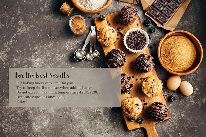 SimpleGood Green Medium Size Tulip Baking Cups Cupcake Liners Muffin Liners Greaseproof Paper 100