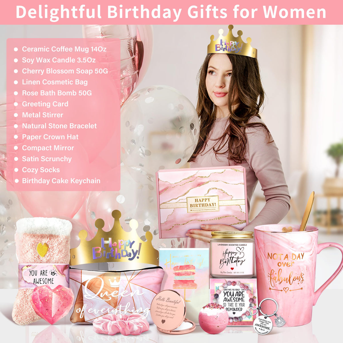 Jumway Not A Day Over Fabulous Mug Gifts Set- Birthday Gifts for Women - Funny Birthday Gift Ideas