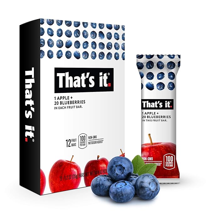 That's it. Apple + Blueberry 100% Natural Real Fruit Bar, Best High Fiber Vegan, Gluten Free
