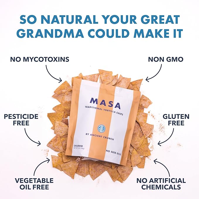 MASA Tortilla Chips Snack Pack - Seed Oil Free Snacks, Organic Chips Tortilla - Gluten & Dairy
