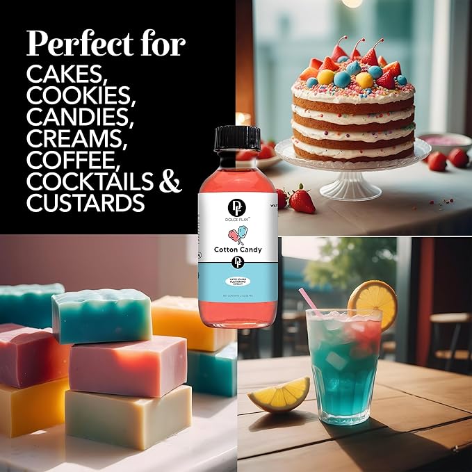 Dolce Flav Cotton Candy Extract ??8 Ounce Water-Soluble Kosher, Sugar-Free, Concentrated