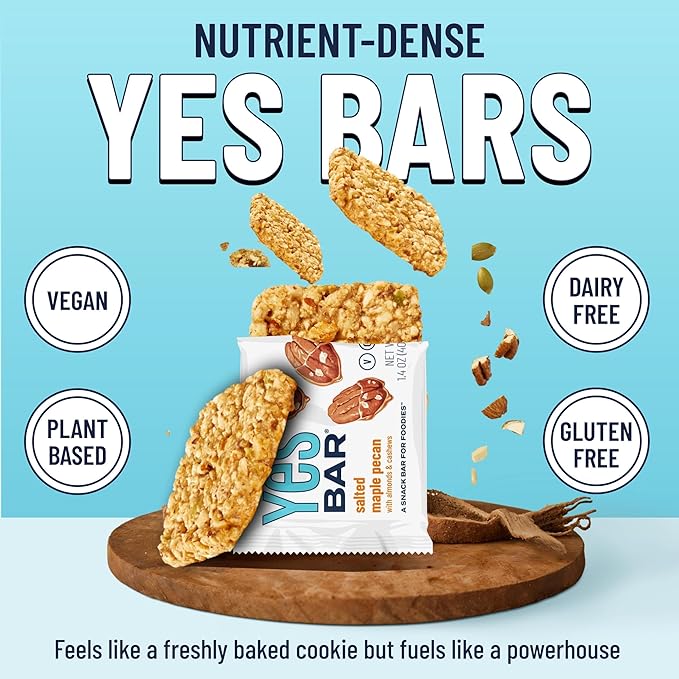 YES Bar ??Salted Maple Pecan ??Plant Based Protein, Decadent Snack Bar ??Vegan, Paleo, Gluten Free