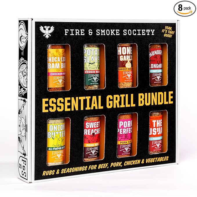 Fire & Smoke Society Essential Grill Variety Pack | BBQ Rubs and Seasonings, Grilling Gifts for