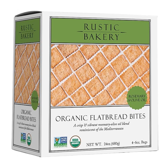 Rustic Bakery Handmade Sourdough Flatbread Cracker Bites - Rosemary & Olive Oil - Rosemary