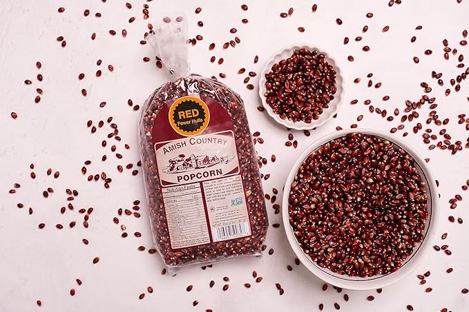Amish Country Popcorn | 2 lbs Bag | Red Popcorn Kernels | Old Fashioned, Non-GMO and Gluten Free