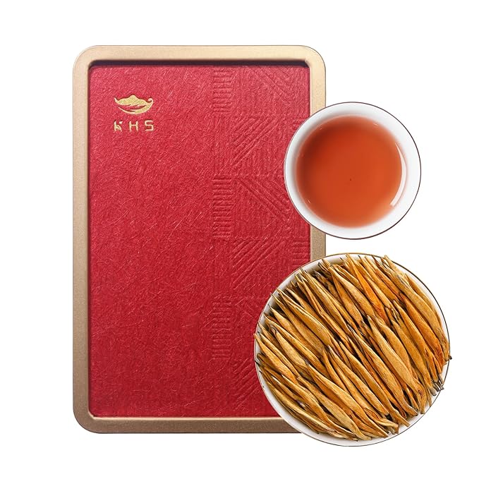 KHS Organic Black Tea Grade AAA (Super Grade), 3.17 OZ Chinese Yunnan Black Tea Loose Leaf, No Dust