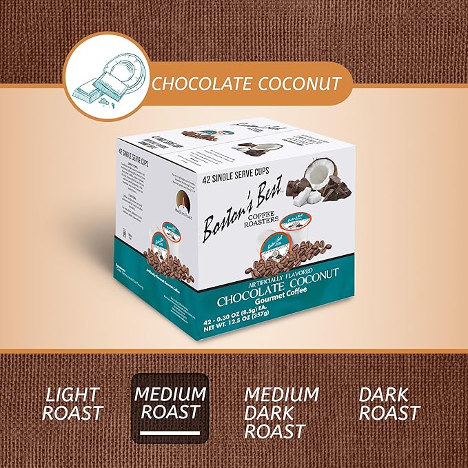 Boston’s Best - Chocolate Coconut Flavored Dessert Gourmet Coffee Compatible with Keurig Coffee
