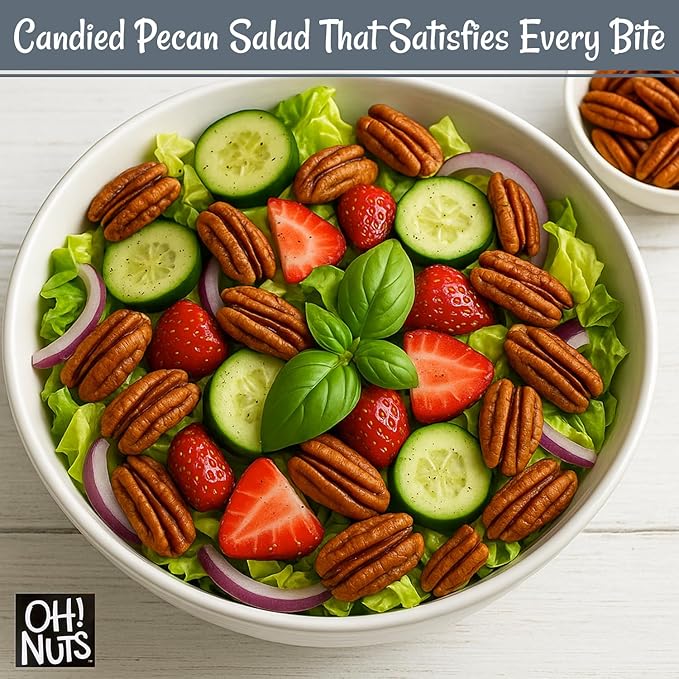 Oh! Nuts Pecans Dry Roasted Salted - All Natural Salted Pecans Halves - 2 lb Bulk Bag - Oil-Free
