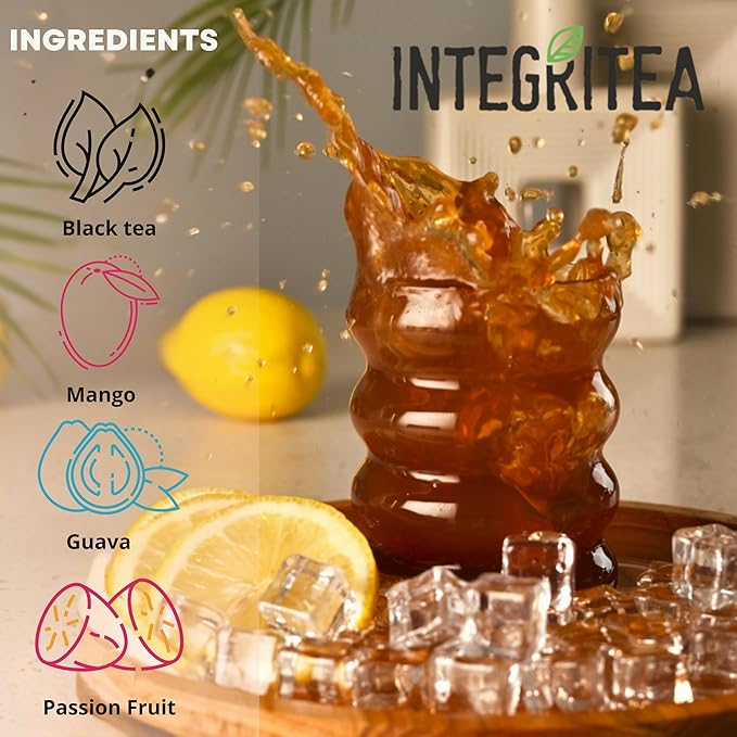 IntegriTEA Bluegrass Breeze Hot or Cold Brew Organic Black Tea Bags Infused with Guava Passion