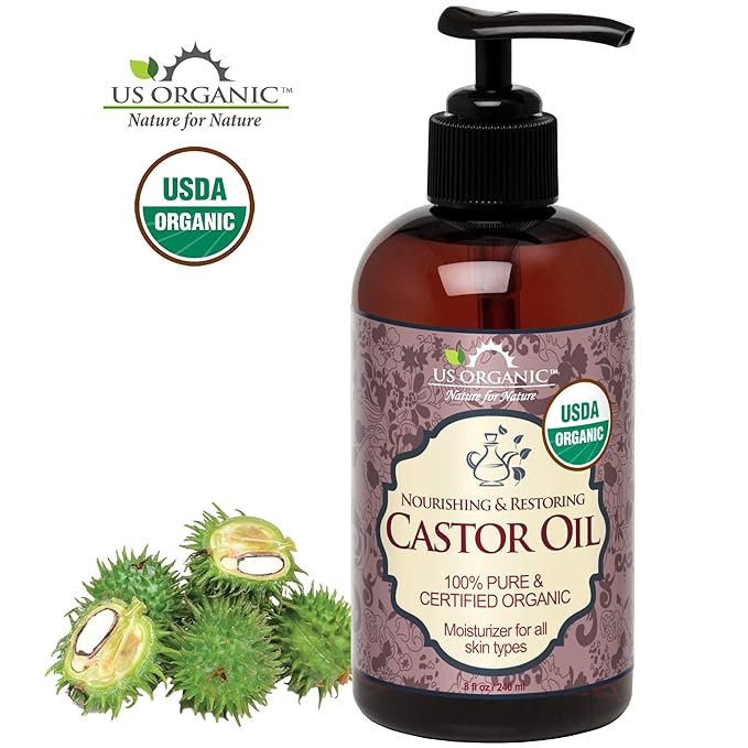US Organic Castor Oil, USDA Certified Organic,Expeller Pressed, Hexane Free, 100% Pure & Natural