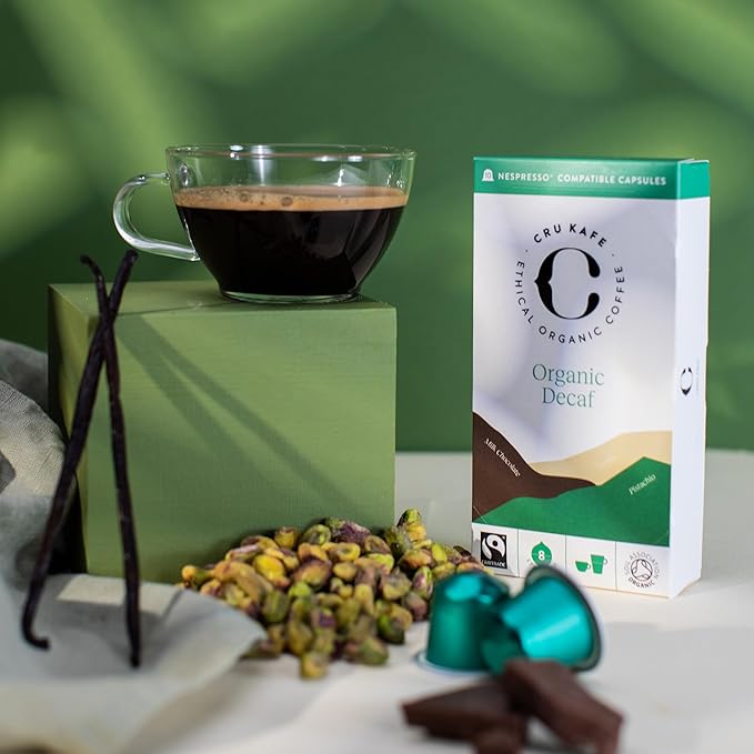 Cru Kafe Ristretto USDA Organic Espresso Coffee Capsules (50 Pods) Fairtrade Coffee Pods Compatible with Nespresso Original Line and Pixie Machines