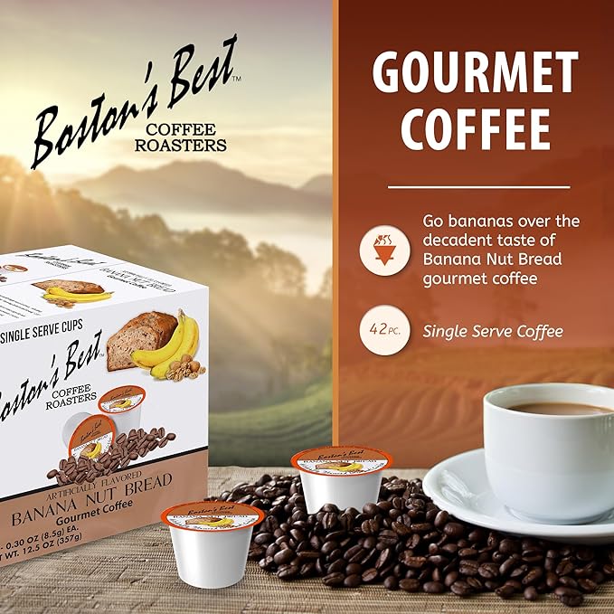 Boston’s Best - Banana Nut Bread Flavored Delicious Gourmet Coffee Compatible with Keurig Coffee