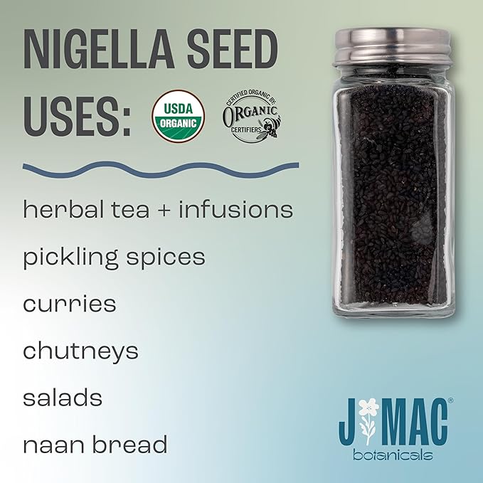 J Mac Botanicals, Organic Nigella Seeds (1 Pound), USDA Certified, black cumin seed, Nigella