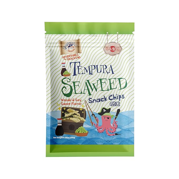 Japanese Tempura Seaweed Chips, Noriten ??Wasabi and Soy Sauce Flavor | 5.29oz | Made in Japan by