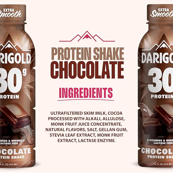 Darigold Ready to Drink Chocolate Protein Shake, 30g Protein, No Added Sugar, Lactose Free, Only