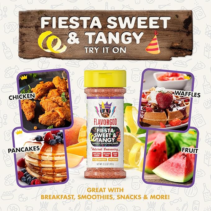 Fiesta Sweet & Tangy Seasoning Mix by Flavor God, Pack of 2 - Premium All Natural & Healthy Spice