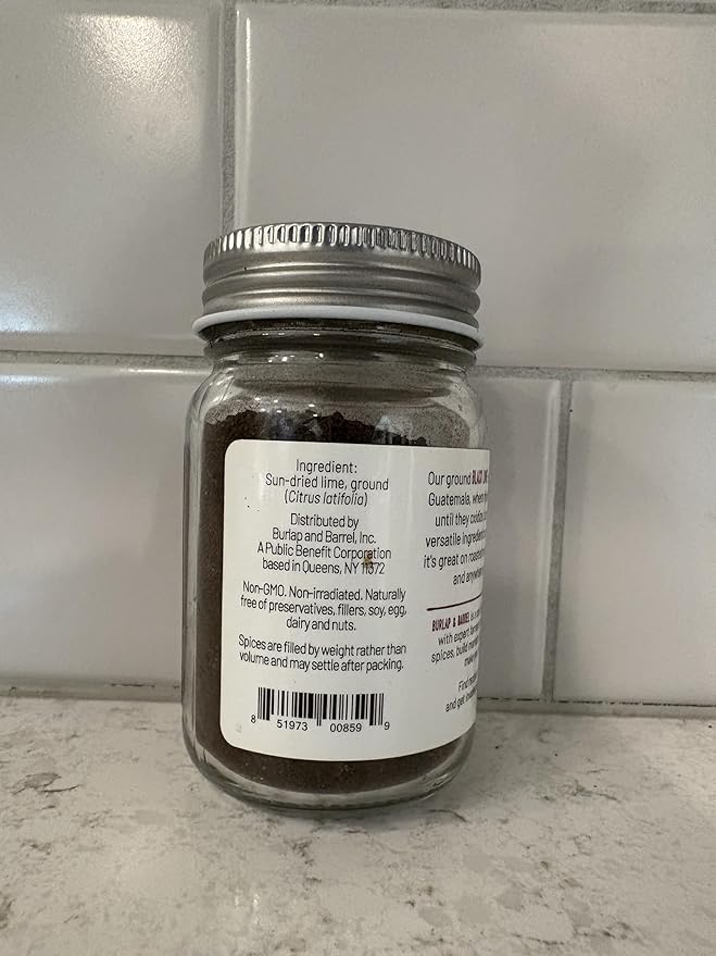 Burlap & Barrel - Ground Black Lime - Tart and Savory Great for Roasted Meats, Veggies, Stews