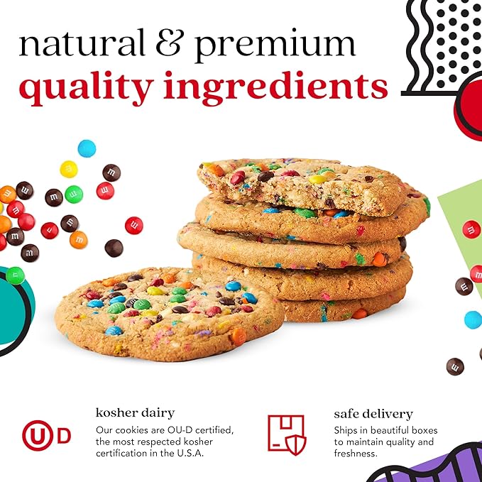 David's Cookies Fresh Baked Decadent Jumbo Birthday Gourmet Cookies – 2lb Gift Basket Tin with 8