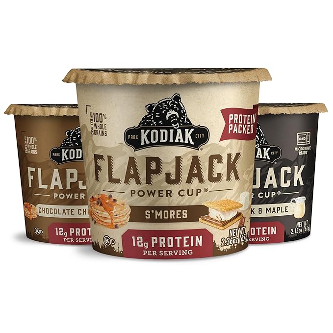 Kodiak Cakes Protein Pancake On The Go Flapjack Cups Mix; Buttermilk, Chocolate Chip, & S?셫ores