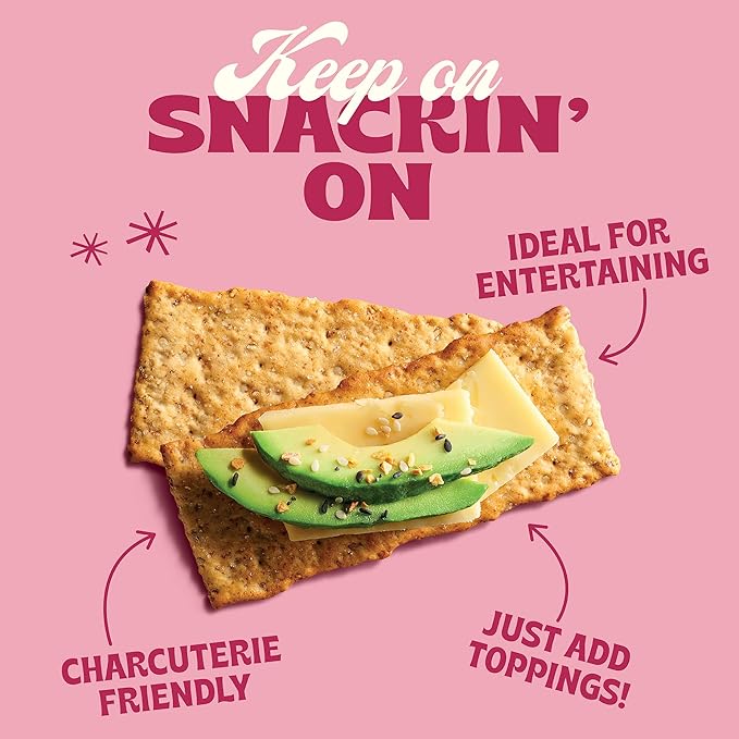 Back to Nature Pink Himalayan Sea Salt Multigrain Flatbread Crackers, Non-GMO, Vegan Friendly, Made