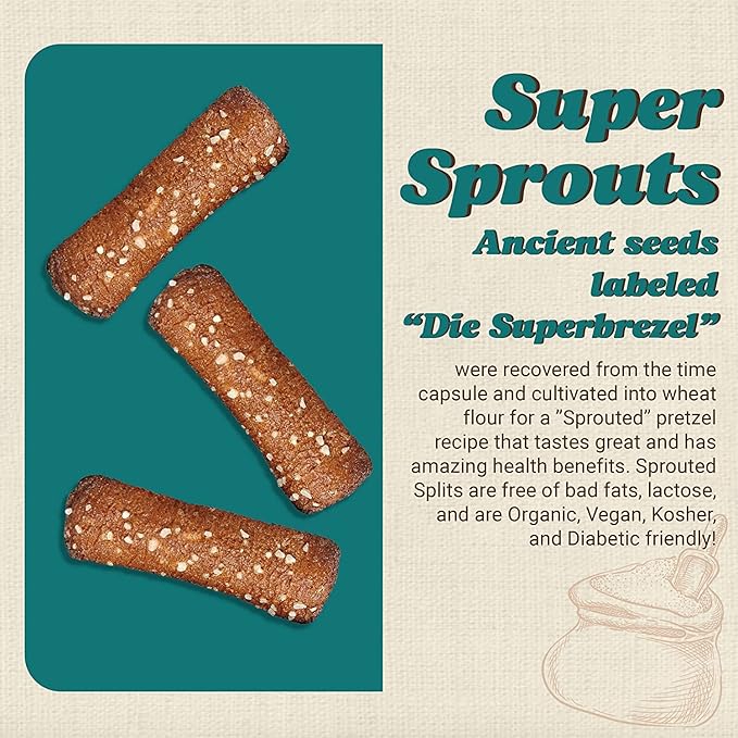 Unique Snacks Sprouted Pretzel Shells, Delicious Homestyle-Baked Snack Bag, Vegan, OU Kosher