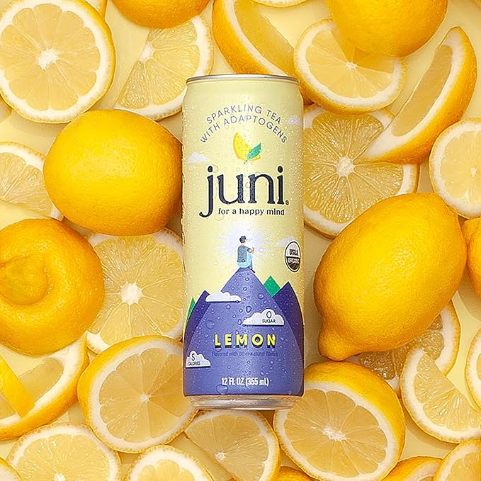 Juni Sparkling Adaptogen Drink with Ashwagandha, Lion’s Mane & Reishi Mushrooms | Green Tea for