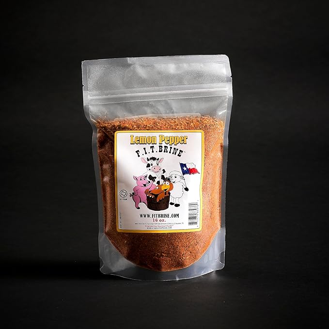 FIT Brine - Lemon Pepper, 8oz | Premium Meat Tenderizer & Seasoning | Infuses Fresh, Authentic