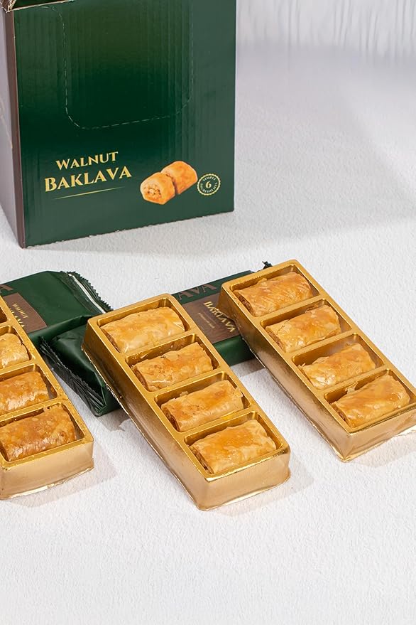 Snacklava Walnut Baklava Bites - 6 Pack (4 Pieces per Pack) - No Artificial Ingredients, Colors or