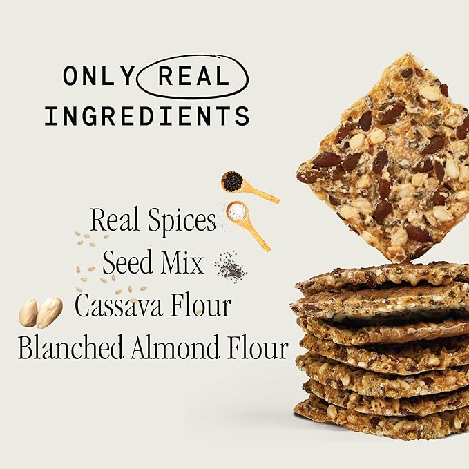 Julian Bakery® Organic Seed Crackers - Salt & Pepper 4oz | Gluten Free and Organic Certified |
