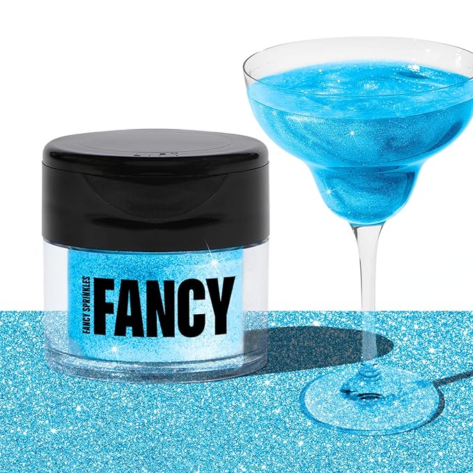 Fancy Sprinkles Aquamarine Blue Premium Edible Glitter, 100% Edible Glitter for Sparkling Food &