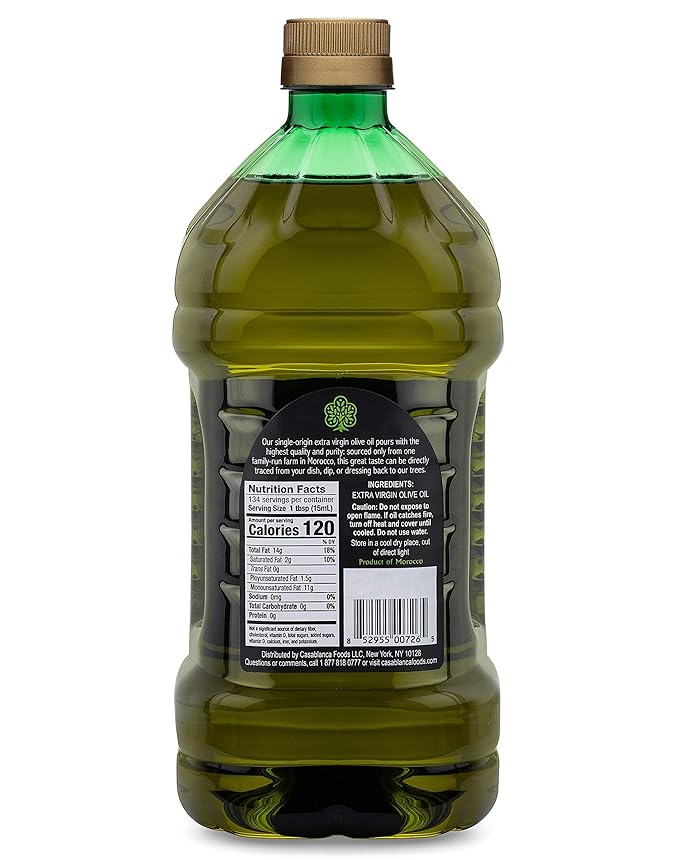 Mina Olive Oil Extra Virgin 68 Fl Oz, New Harvest, Polyphenol Rich Moroccan Extra Virgin Olive Oil