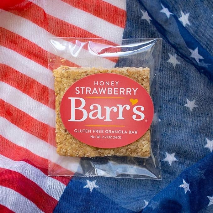 Mrs. Barr’s Natural Foods Granola Bars | Honey Strawberry | Certified Organic Gluten Free Oats |